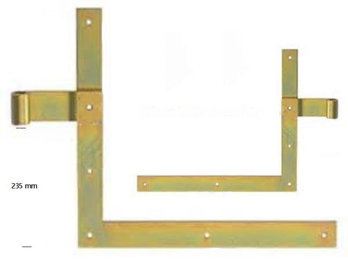 Ladenband, Winkelband, gelb verzinkt, 400 x 600 mm (Paar)